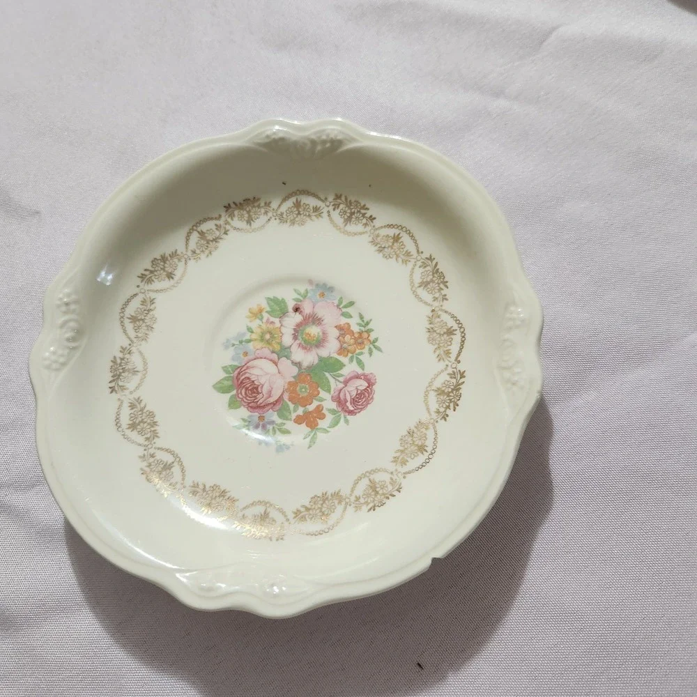 Vintage Homer Laughlin Brooksville Floral Serving Bowls & Saucers 15 Pc Lot USA
